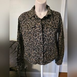 Nine West Animal Print Denim Sarah Jacket